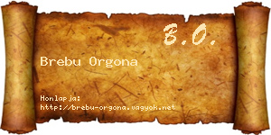 Brebu Orgona névjegykártya
